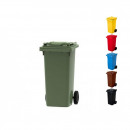 Pubela colectarea deseurilor selective 120 litri, pentru deseuri din Sticla, Verde
