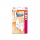 Set 2 becuri cu telecomanda Led Rgb Osram, E14, 4,5W, 470 lumeni, lumina rgb, 25.000 ore, A++