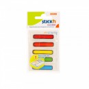 Stick index plastic transparent color 45 x 12 mm, 5 x 20 file/set, Stick"n - sageata - 5 culori neon