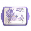 Tava metalica, decor lavanda, 210x140x15 mm