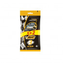 Aparat de ras cu 3 lame, BIC 3 Action, 4 + 2 buc