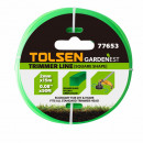 Fir nailon patrat pentru masina de tuns iarba Tolsen, 2 mm x 15m