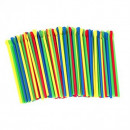 Paie plastic cu lingurita, pentru suc, cocktail 205 x 6 mm, 500 buc/set