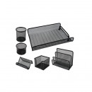 Set organizare birou metalic mesh, 6 piese