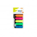 Stick index plastic transparent color 42 x 12 mm, 5 x 25 file/set, Stick"n, 5 culori neon - sageata