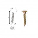 Surub pentru pal si lemn, cap inecat DIN7505, 4x20 PZ2 ZG, 1000 buc/cutie
