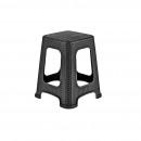 Taburet tip rattan maro, plastic, 45 cm inaltime