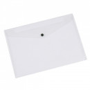 Mapa platic protectie documente A3 landscape, inchidere cu capsa, Q-Connect - transparent