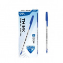Pix unica folosinta Deli Think Q3 transparent, 1mm, scriere albastru