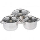 Set 3 oale cu capac,Inox, Fund Dublu, Dar 2.3, 3.2, 4.2 l