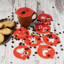 Set 8 forme decorare cafea/cappuccino 8.5 cm Vanora