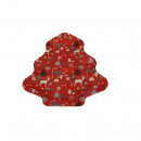 Tava plastic Brad de Craciun, 28 x 26, Rosu