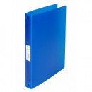 Caiet mecanic 4 inele - D25mm, coperti flexibile PP, Q-Connect - albastru transparent