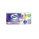 Hartie igienica Zewa Deluxe Lavender Dreams, 3 straturi, 8 role/set