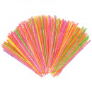 Paie plastic color flexibile, ambalate individual, 240 x 7 mm, 500 buc/set