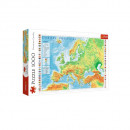 Puzzle Ilustrat TREFL- Harta Europei, 1000 piese, 68 x 48 cm