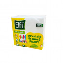 Servetele de masa Elfi 25 x 25 cm 1 strat alb, 100 buc/pachet