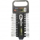 Set capete chei tubulare crom Vanadium 4-13 mm, patrat 1/4 inch, 27 bucati, Heinner