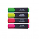 Textmarker varf lat, 4 culori/set, Office Products