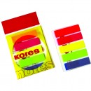 Index autoadeziv plastic, Kores, 12x45mm, 5 culori, 25 file/set