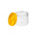 Borcan pet rotund cu capac si maner, 680 ml