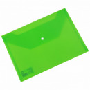 Mapa din plastic cu buton, format A4. Verde Deli