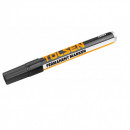 Marker permanet Tolsen pentru metal, lemn, sticla sau hartie, corp metal, varf 2 mm Negru