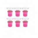 Pahare din sticla cu silicon capuccino/cafea Ypsilon Brio, 220ml, 6/set