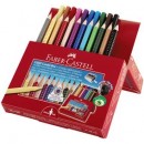 Set Cadou 12 Creioane Colorate Jumbo Grip si 10 Carioci Grip Faber-Castell