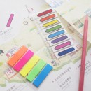 Stick index plastic transp. color 45 x 12 mm, 8 x 25 file/set + index sageata, Stick"n-8 culori neon