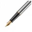 Stilou DIPLOMAT Traveller - Steel Gold - cu penita M, placata cu Aur
