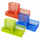 Suport organizator de birou, 3 compartimente, metalic Mesh, color Deli