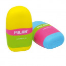 Ascutitoare plastic cu radiera compact mix Milan