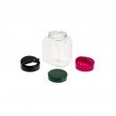 Borcan rectangular din plastic cu capac 63 mm, 500 ml