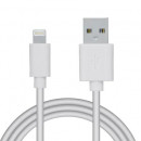 Cablu alimentare si date Spacer pentru smartphone Iphone Lightning 0.5m, Alb