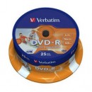 DVD-R VERBATIM 16x, 4.7GB, Printabil, 25buc - Spindle