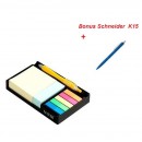 Notes autoadeziv cu suport, 76 x 76/76 x 25/45 x 12 mm, Stick"n - culori asortate + Pix Schneider Cadou