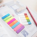 Stick index plastic transp. color 45 x 12 mm, 8 x 25 file/set + index sageata, Stick"n-8 culori neon