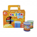 Tempera lavabila Carioca Finger Baby 2+, 80 ml x 6 buc/set