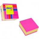 Cub notes autoadeziv 51 x 51 mm, 250 file, Stick"n - neon/pastel asortate Roz