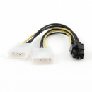 CABLU alimentare GEMBIRD, adaptor Molex la PCI-E, 2 x Molex la 1 x 6 pin