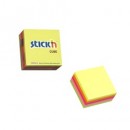 Cub notes autoadeziv 51 x 51 mm, 250 file, Stick"n - 5 culori neon