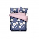 Lenjerie de pat king size Microfibra Blue Daisy, 4 piese 220 x 240 cm
