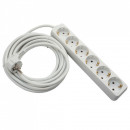 Prelungitor Strohm, 6 prize, protectie copii, 3x1mm, 5 m, Alb