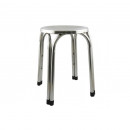 Taburet rotund de bucatarie, cadru din inox