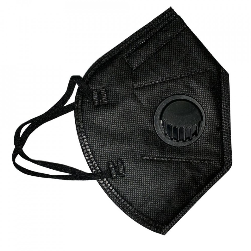 Masca color neagra, KN95 cu valva