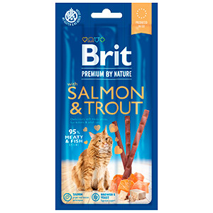 Brit Premium By Nature Cat Sticks With Salmon and Trout (3 sticks)