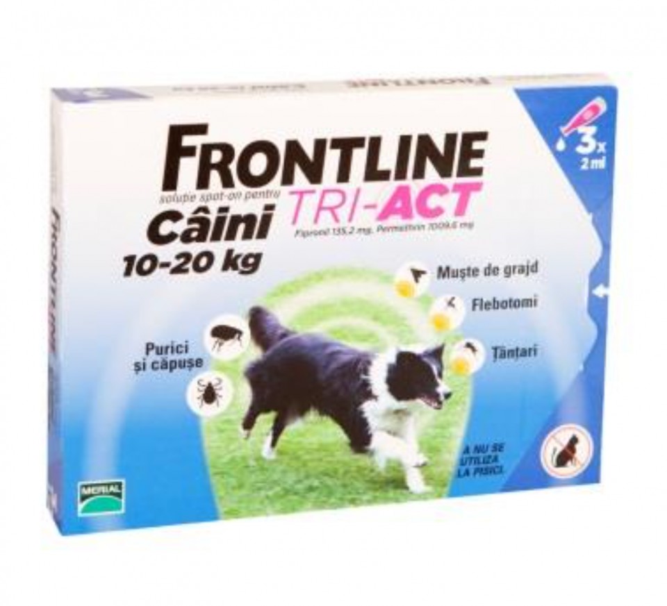 Frontline Tri-Act S caini 10-20kg