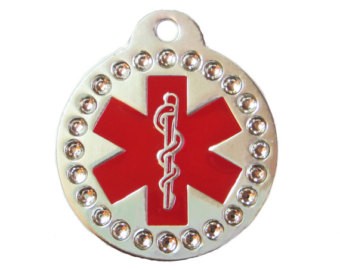 Medalion MyTag Banut Medical Swarovski, gravare inclusa