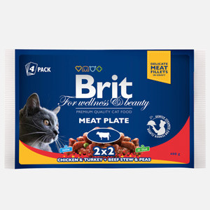 Brit Premium Cat multipack felii de carne 4 x 100 gr